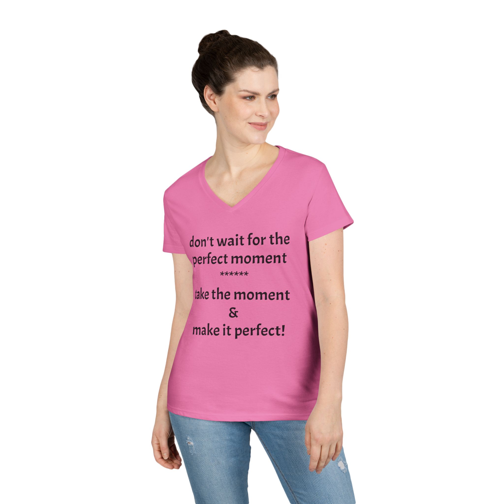 Ladies' V-Neck T-Shirt - Image 6